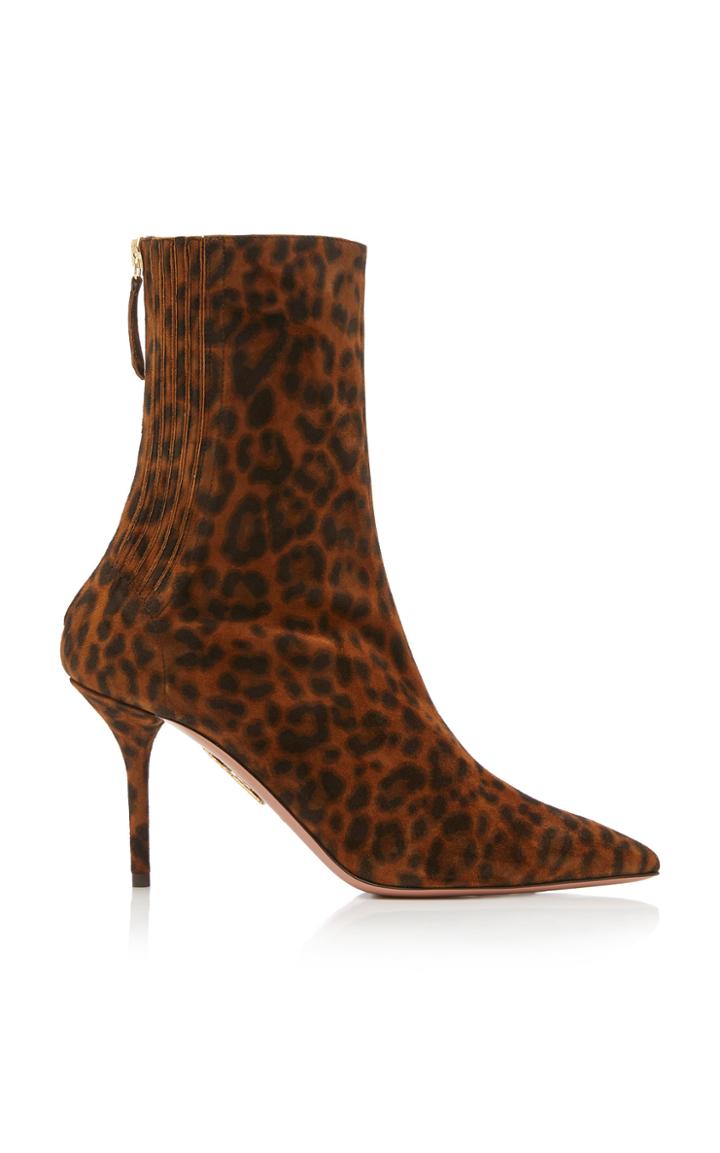 Aquazzura Saint Honore Animal-print Leather Ankle Boots