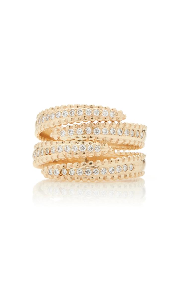 Moda Operandi Sophie Ratner 14k Gold Diamond Ring Size: 6