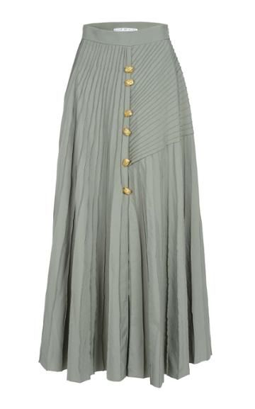 Amal Al Mulla Pliss Taffeta Maxi Skirt