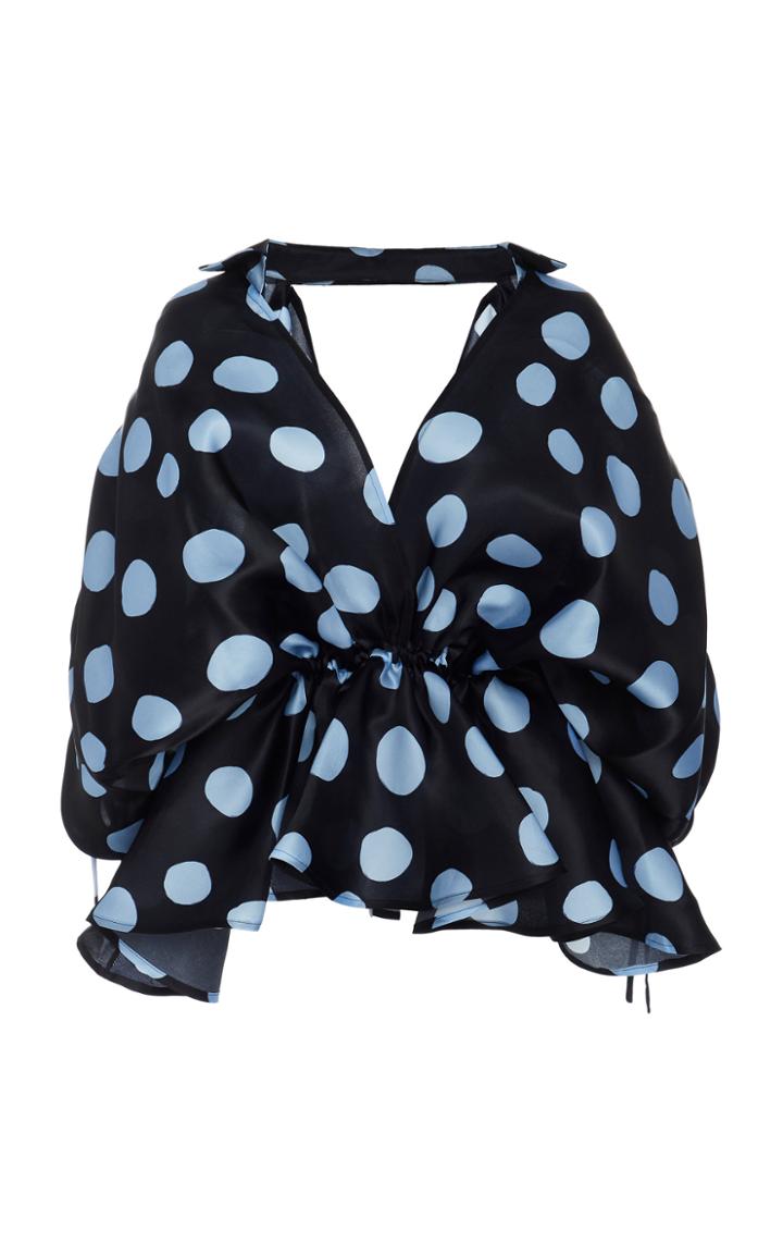 Leal Daccarett Getsemani Polka Dot Silk Organza Top