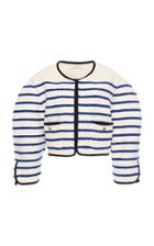 Moda Operandi Philosophy Di Lorenzo Serafini Striped Boucl Cropped Jacket Size: 38