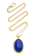 Pamela Love One Of A Kind 18k Gold And Lapis Scarab Necklace
