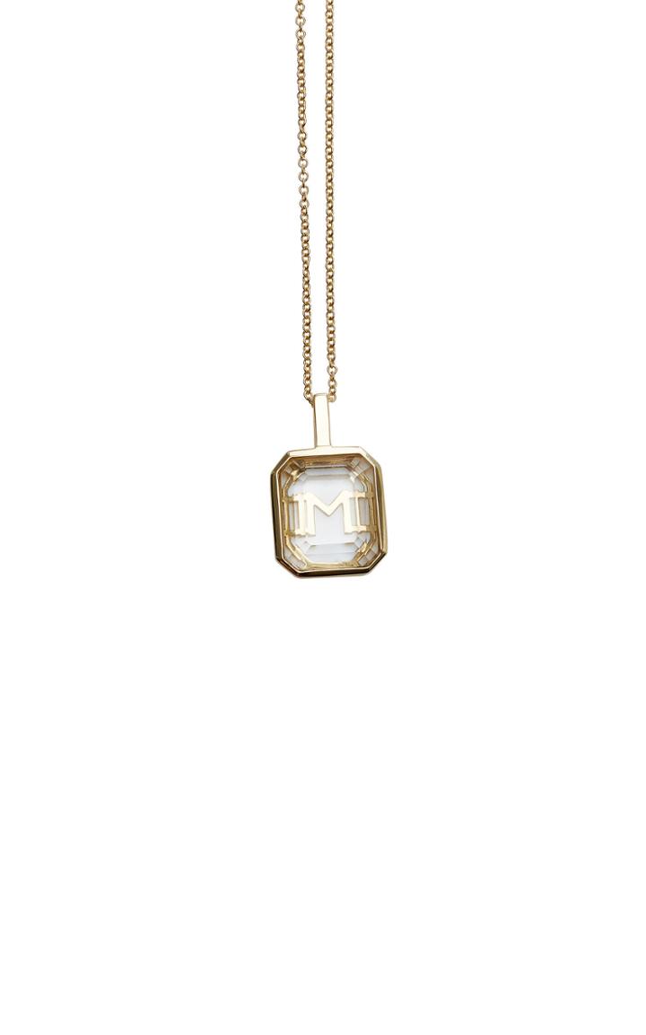 Mateo M'onogram White Crystal Initial Necklace
