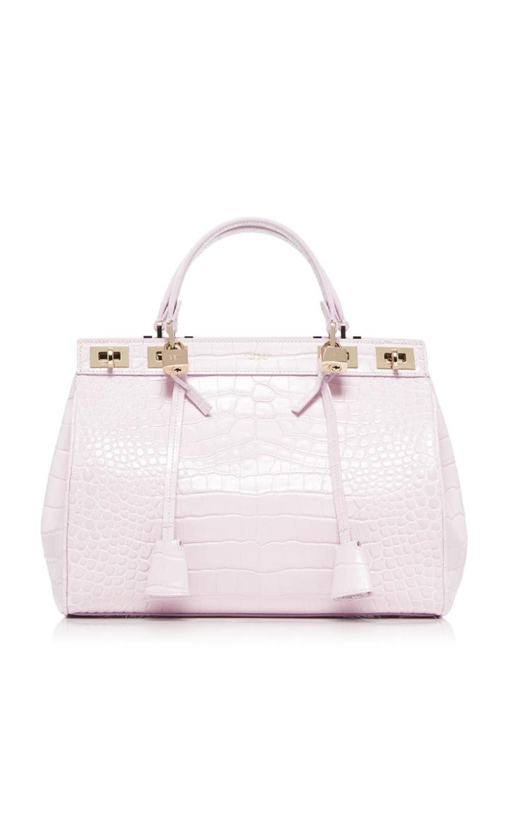 Moda Operandi Giambattista Valli Medium Flore Croc-effect Top Handle Bag