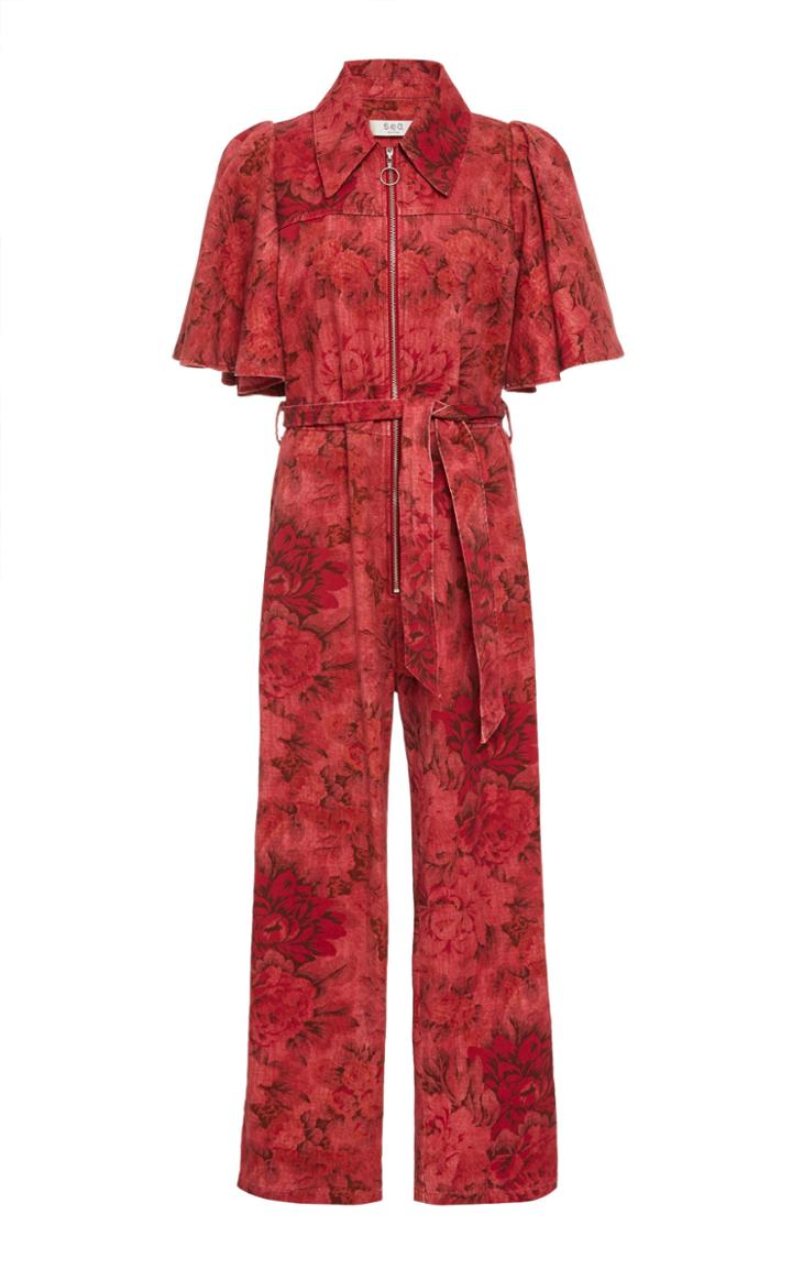 Moda Operandi Sea Mimi Printed Cotton Wide-leg Jumpsuit Size: 6