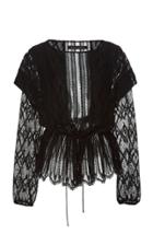 Sally Lapointe Lace Boatneck Blouse