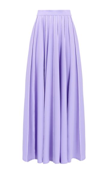 Amal Al Mulla Lavender Midi Flared Skirt With Overlock Panels