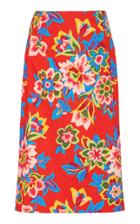 Carolina Herrera Floral-print Cotton-stretch Pencil Midi Skirt