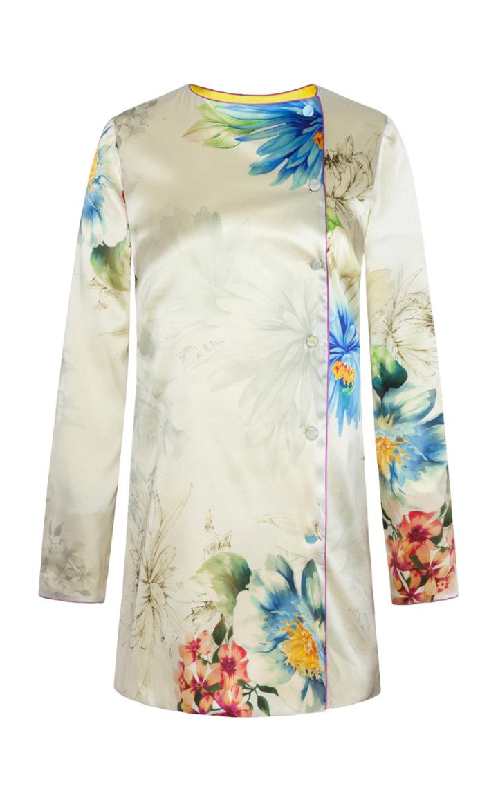 Adriana Iglesias Lucy Floral Silk Satin Jacket