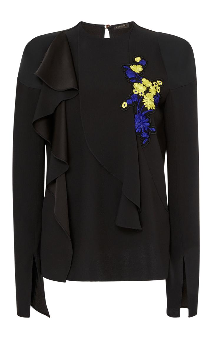 Versace Ruffled Satin Blouse