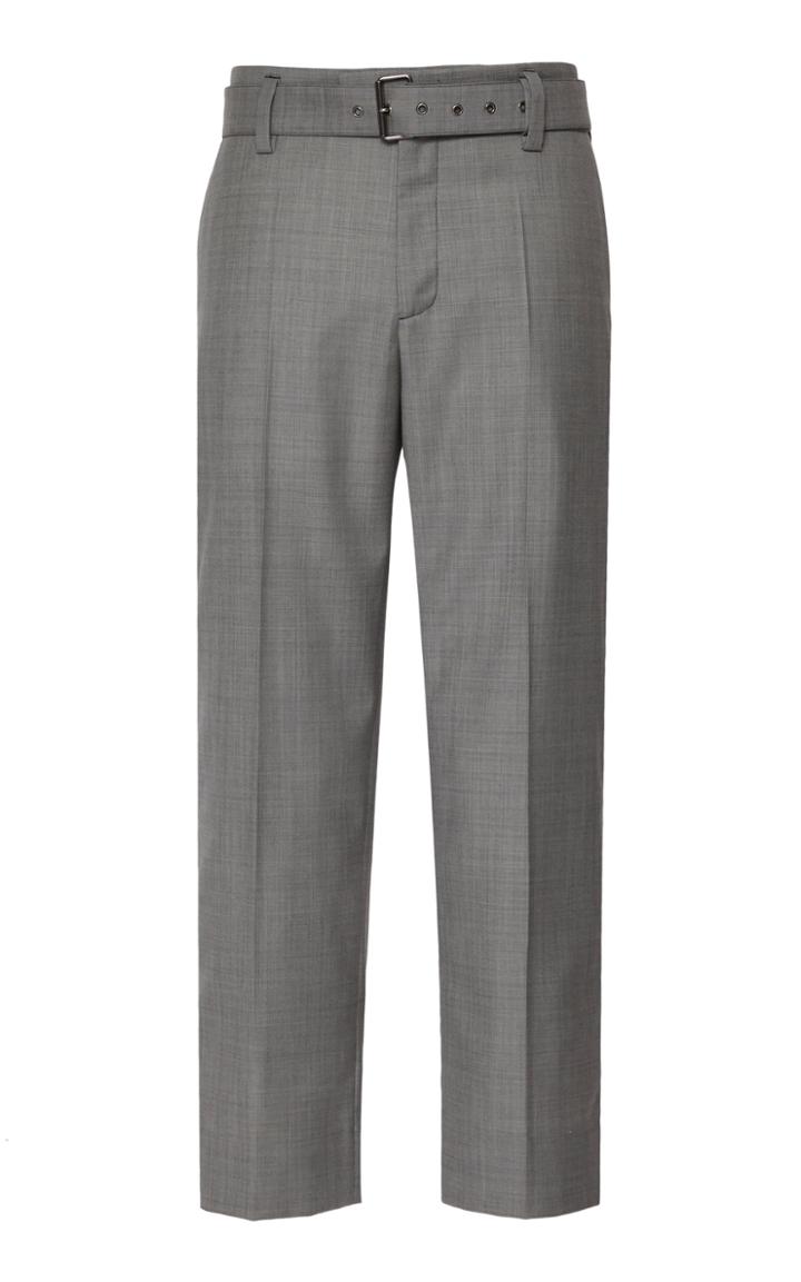 Jw Anderson Belted Cotton-twill Straight-leg Pants