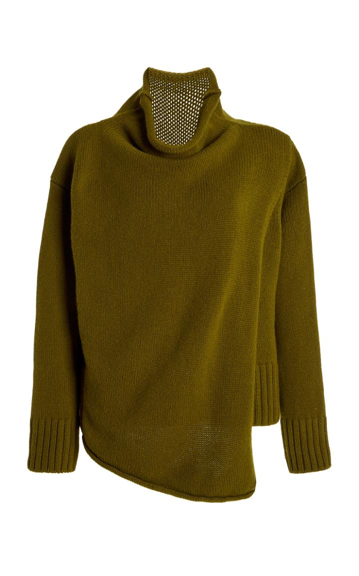 Moda Operandi Deveaux Ensley Oversized Draped Wool-cashmere Funnel Neck Sweater