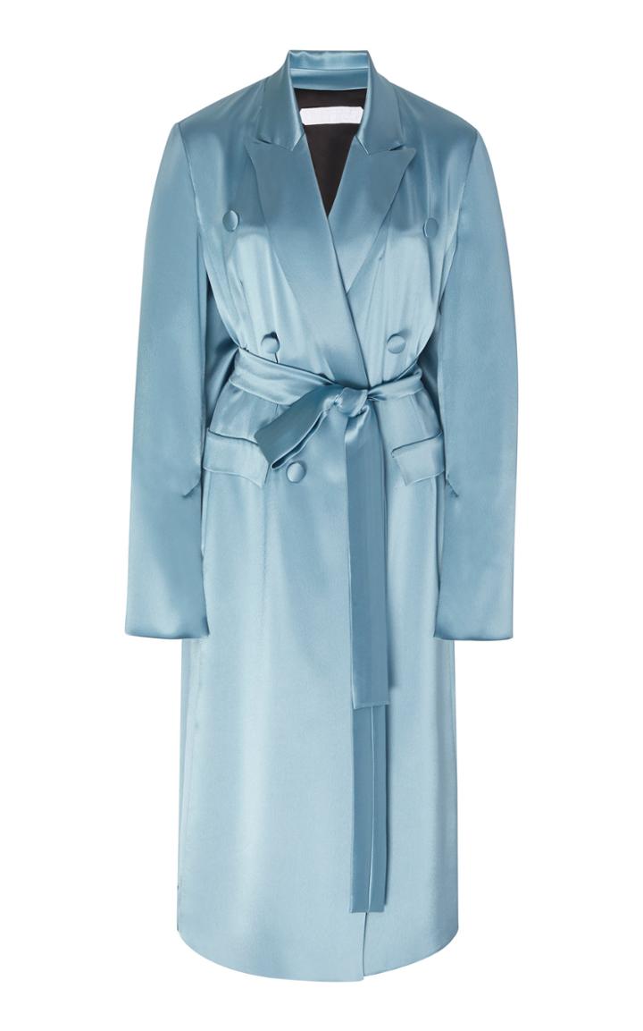 Moda Operandi Unttld Double Breasted Satin Dress Jacket Size: 2