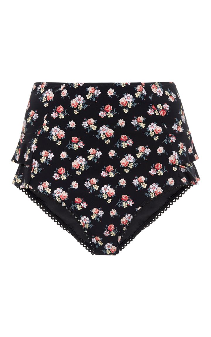 Stella Mccartney Floral-print High-rise Bikini Bottoms