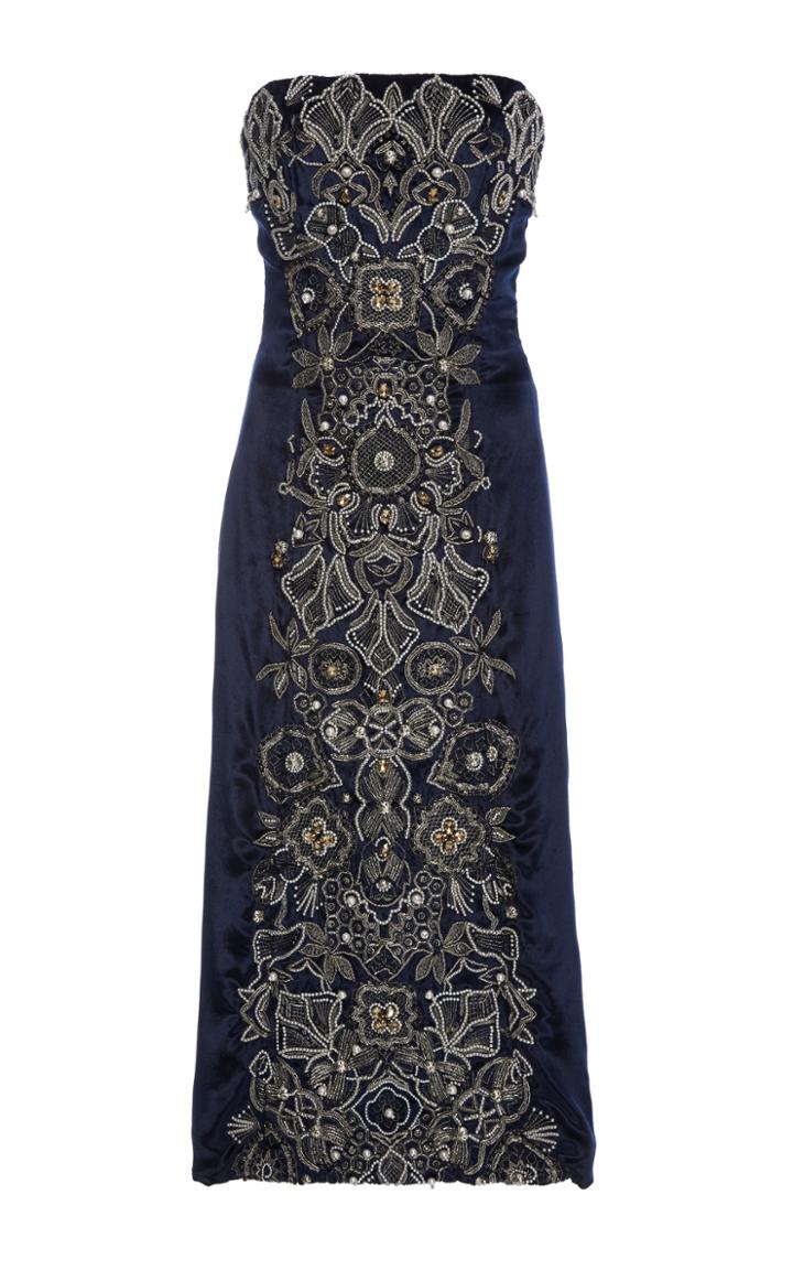 Jonathan Simkhai Metal Soutache Strapless Gown