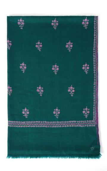Kashmir Loom Buta Emerald Cashmere Shawl
