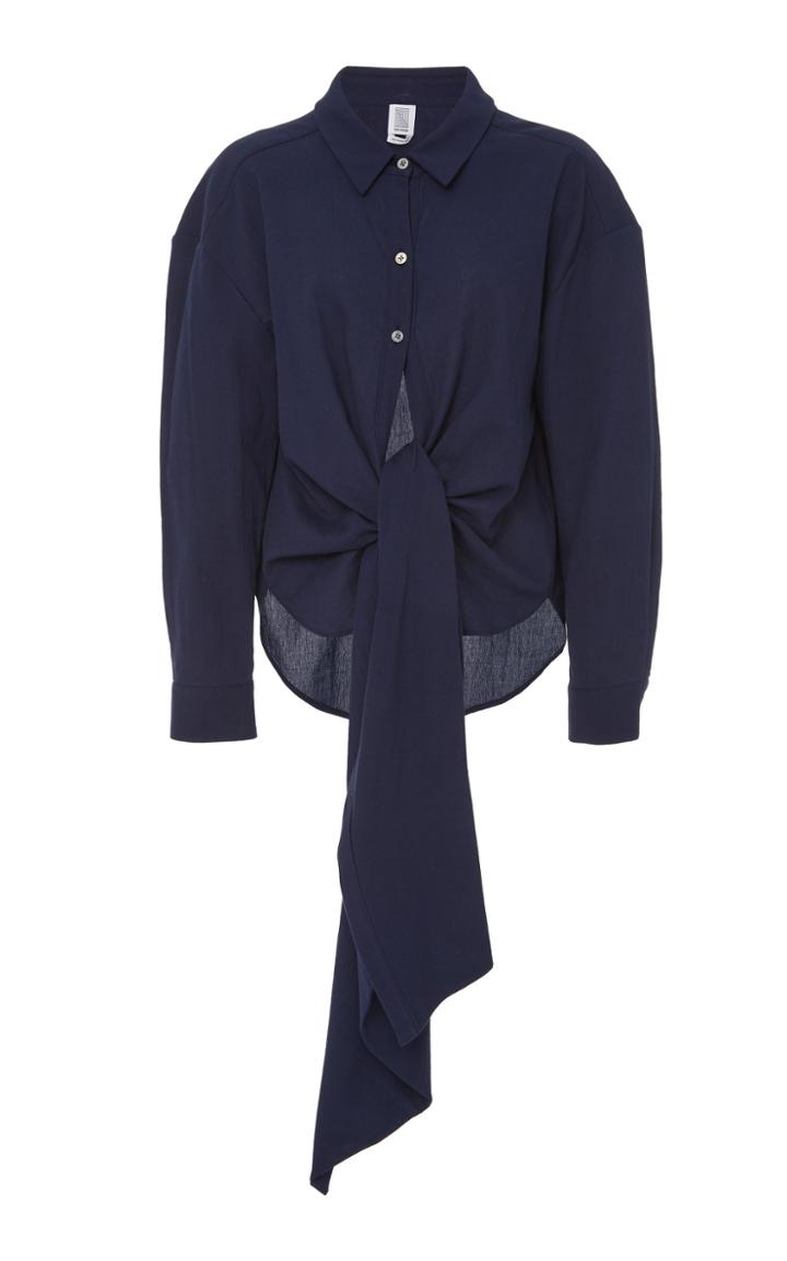 Rosie Assoulin Reversible Tie-detailed Cotton Top