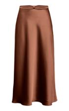 Anna October Dido Belted Satin Midi Skirt