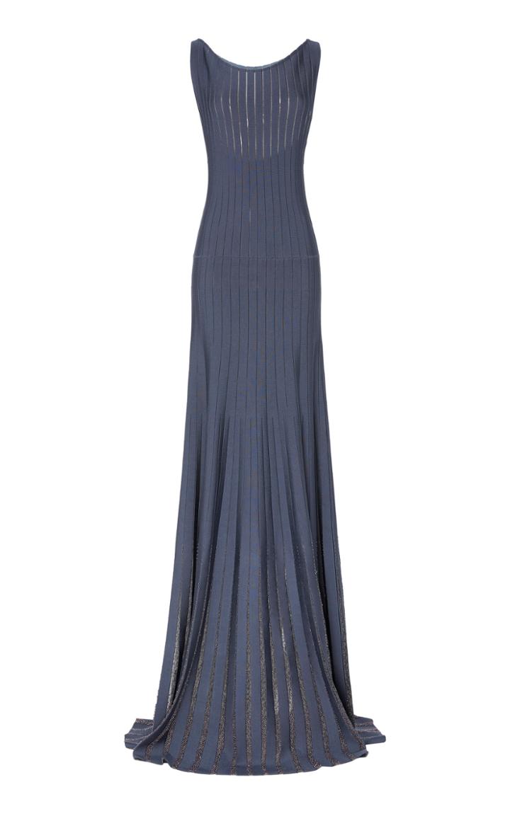 Zac Posen Embroidered Radiant Stripe Gown