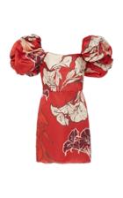 Johanna Ortiz Ancestral Belonging Puff Sleeve Floral Silk Gown