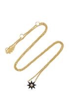 Colette Jewelry Mini Starburst 18k Gold Onyx And Diamond Necklace