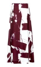 Moda Operandi Studio Cut Printed Crepe De Chine Skirt