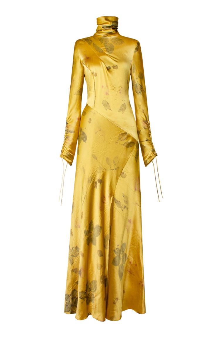 Moda Operandi Alejandra Alonso Rojas Dyed Draped Silk Dress