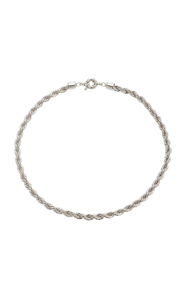 Moda Operandi Fallon Twisted Rhodium Rope Necklace