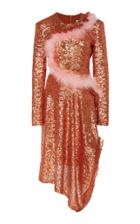 Preen By Thornton Bregazzi Yasmeen Feather-embroidered Sequin Dress