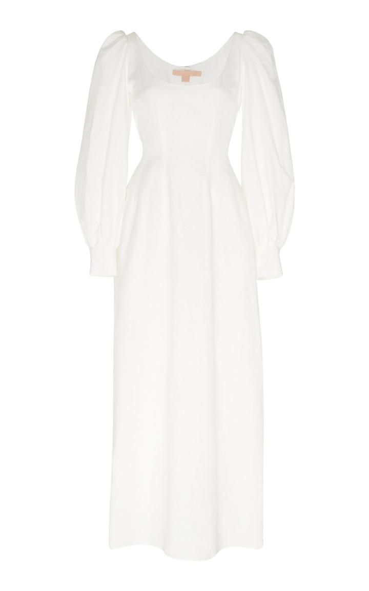 Moda Operandi Brock Collection Bishop-sleeved Cotton-blend Maxi Dress Size: 0