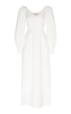 Moda Operandi Brock Collection Bishop-sleeved Cotton-blend Maxi Dress Size: 0
