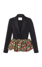 Zayan The Label Embroidered Peplum Hem Jacket