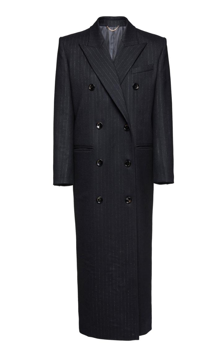 Moda Operandi Magda Butrym Striped Wool-blend Coat