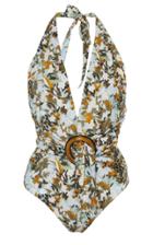 Silvia Tcherassi Germain Belted Floral-print Swimsuit Size: S