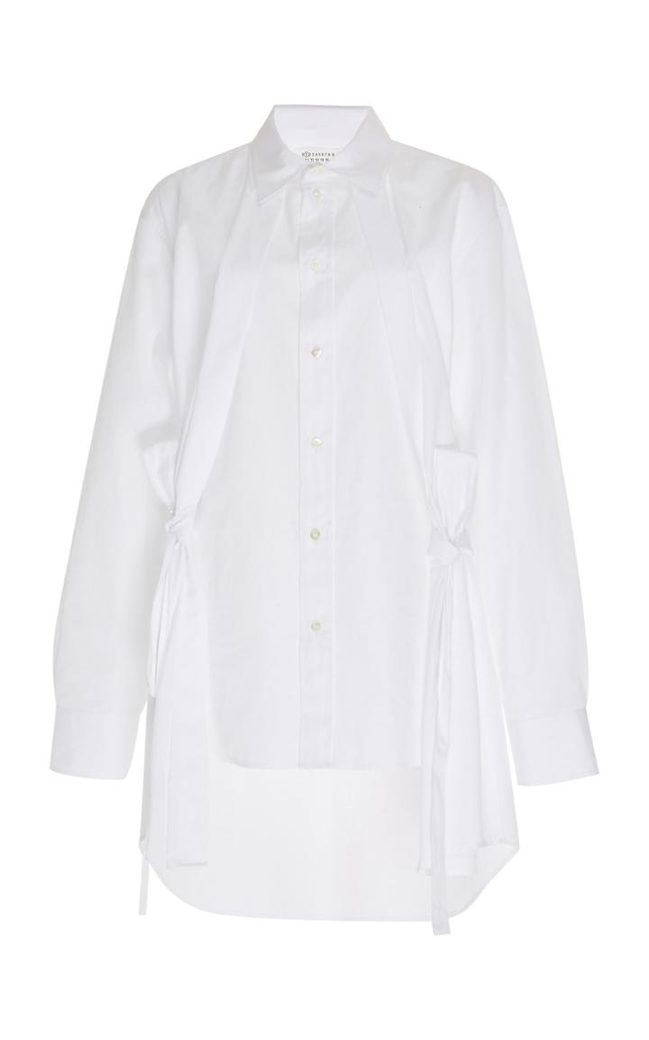 Maison Margiela Tie Detail Cotton Button Down Shirt