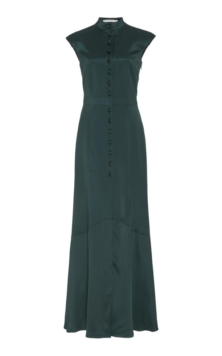 Olivier Theyskens Buttoned Silk Maxi Dress
