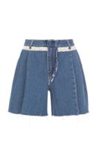 Ksenia Schnaider Reworked Denim Lace Trim Shorts