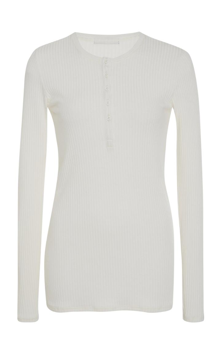 Atm Rib-knit Henley Top