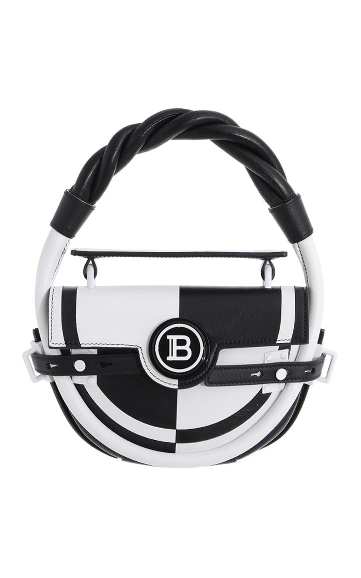 Moda Operandi Balmain Bbuzz Circle 21 Patchwork Leather Top Handle Bag
