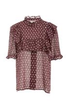 Lee Mathews Maisee Spot Ruffle Top