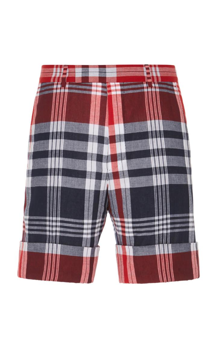 Thom Browne Large Plaid Madras Beltloop Shorts