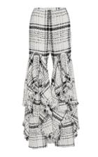 Brock Collection Oswald Ruffle Tweed Straight-leg Pants