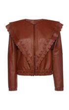 Philosophy Di Lorenzo Serafini Ruffle Leather Jacket
