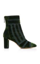 Alexandre Birman Beatrice Crochet Velvet Ankle Boots