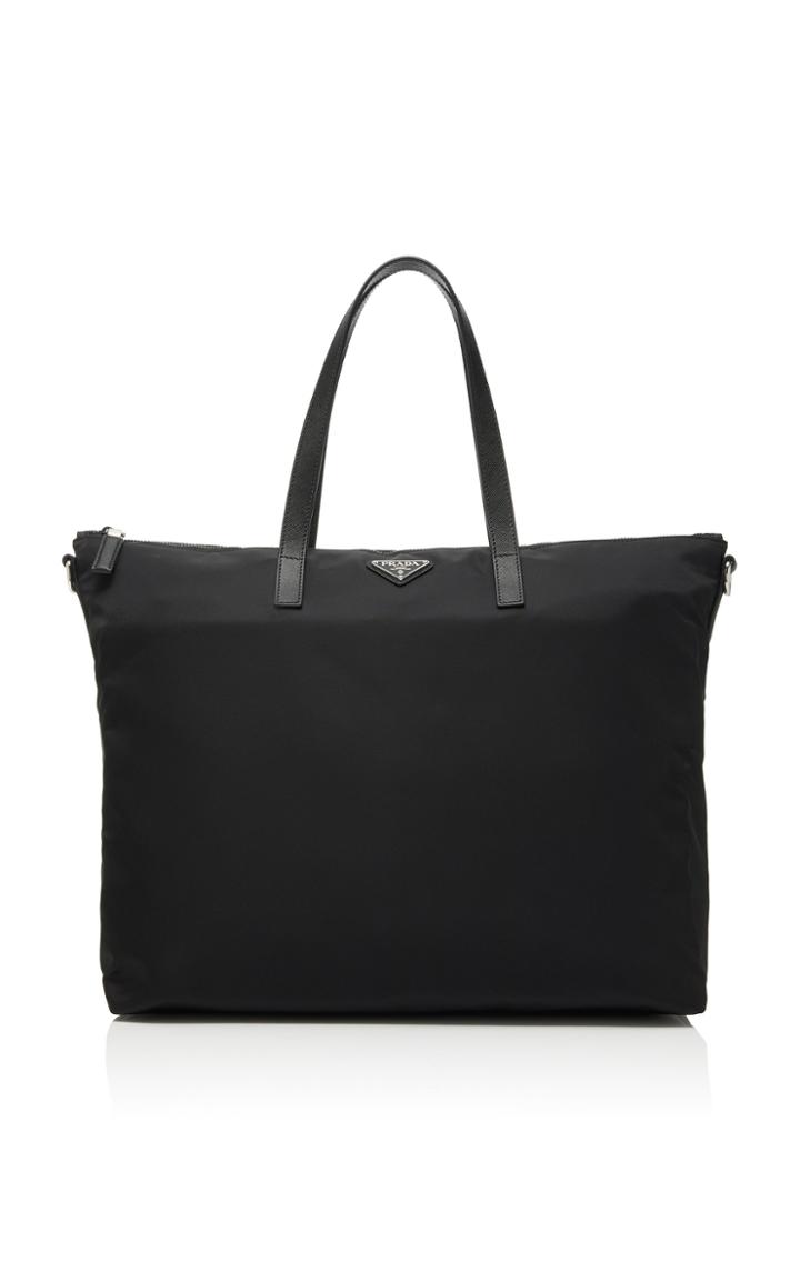 Prada Leather-trimmed Nylon Tote Bag