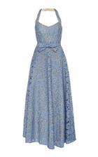 Evi Grintela Caroline Lace Halter-neck Maxi Dress