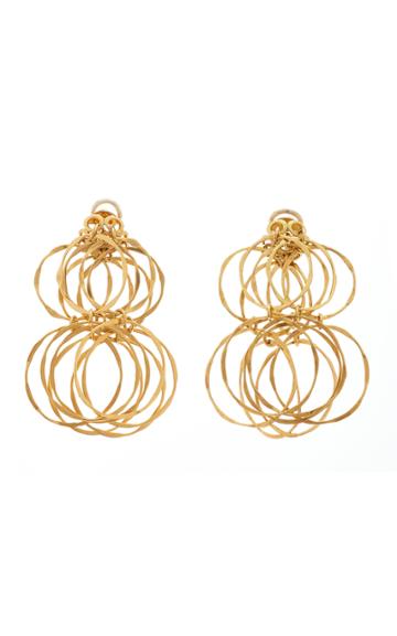 Mahnaz Collection Vintage 18k Gold Cascade Circular Link Earrings