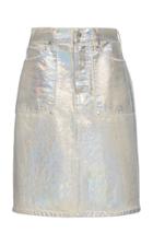 Moda Operandi Helmut Lang Factory Metallic Cotton Mini Skirt Size: 24