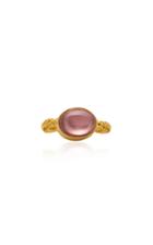 Moda Operandi Loren Nicole 22k Yellow Gold Light Pink Tourmaline Chain Ring Size: 4.