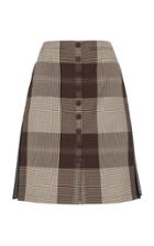 Moda Operandi Rokh Gingham Pleated Cady Skirt Size: 36